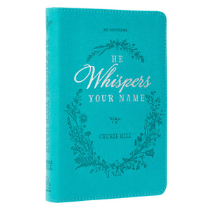 Personalized Devotional He Whispers Your Name Faux Leather Turquoise