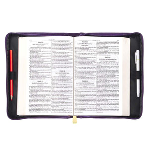 Amazing Grace Purple Faux Leather Bible Cover