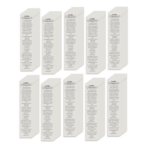 Spanish 7x1.5inch Christian Bookmark The Ten Commandments | Los Diez Mandamientos