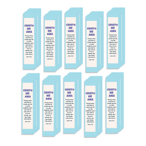 Spanish 7x1.5inch Christian Bookmark for Evangelism Churches in Packs | Cristo Me Ama Juan 3:16 John 3:16