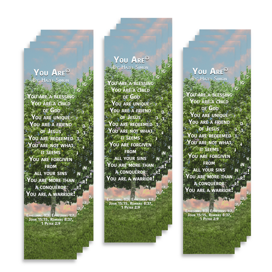 Christian Bookmark Packs You Are Poem, Inspirational Bookmark