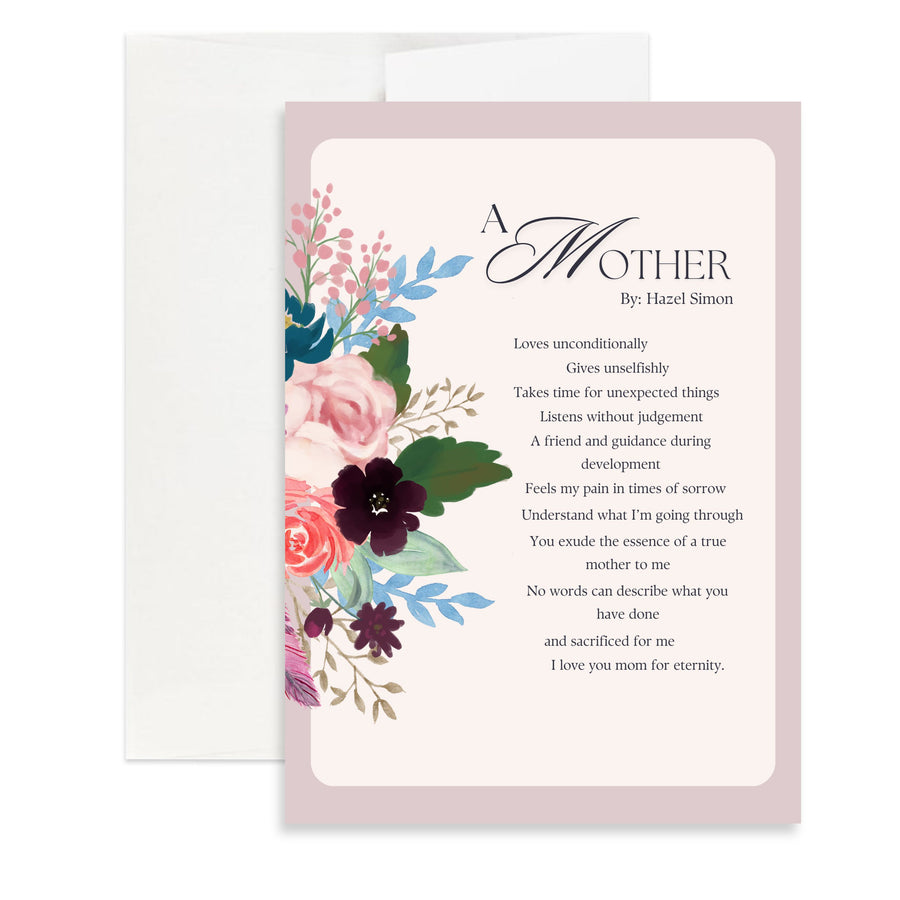 Christian Mother's Day A Mother Poem Greeting Card