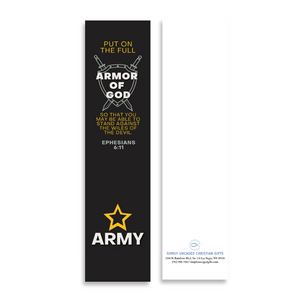 Christian Military Bookmark Packs U.S. Army with Bible Verse Ephesians 6:11 | Put on The Full Armor of God