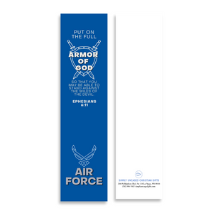 Christian Military Bookmark Packs U.S. Air Force with Bible Verse Ephesians 6:11 | Put on The Full Armor of God