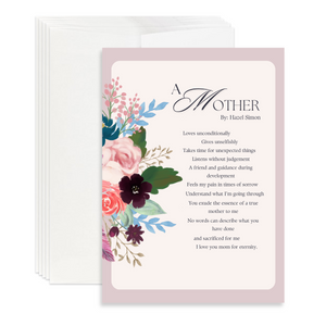 Christian Mother's Day A Mother Poem Greeting Card