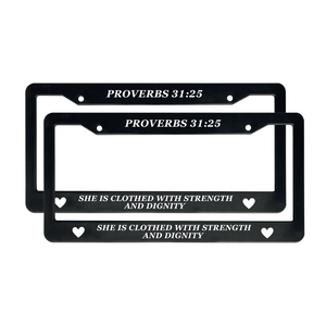 Proverbs 31:25 Christian License Plate Frame for Mothers Day | Gift for Women Mom