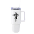 Load image into Gallery viewer, Jesus Loves Me Floral Cross | Christian Travel Mug Tumbler
