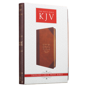 KJV Brown Portfolio Design Large Print Thinline LuxLeather Bible