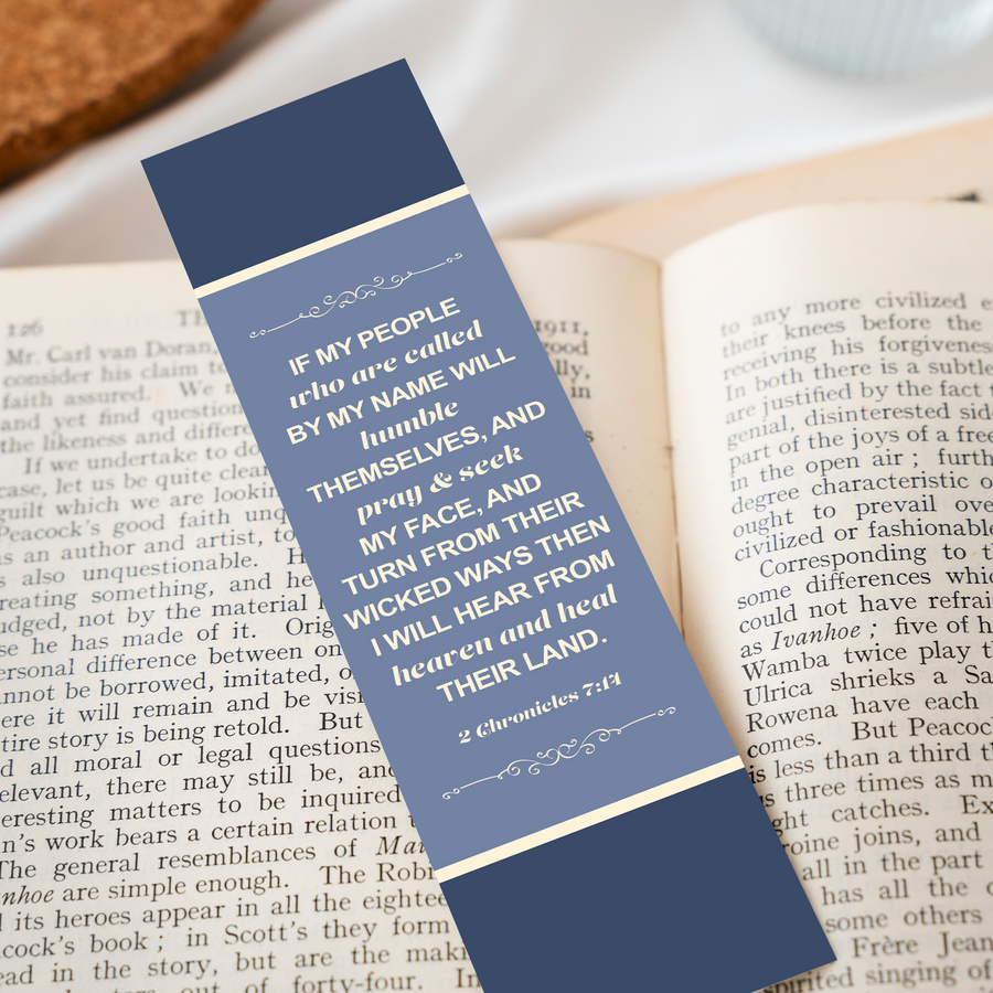 Christian Bookmark with Bible Verse 2 Chronicles 7:14