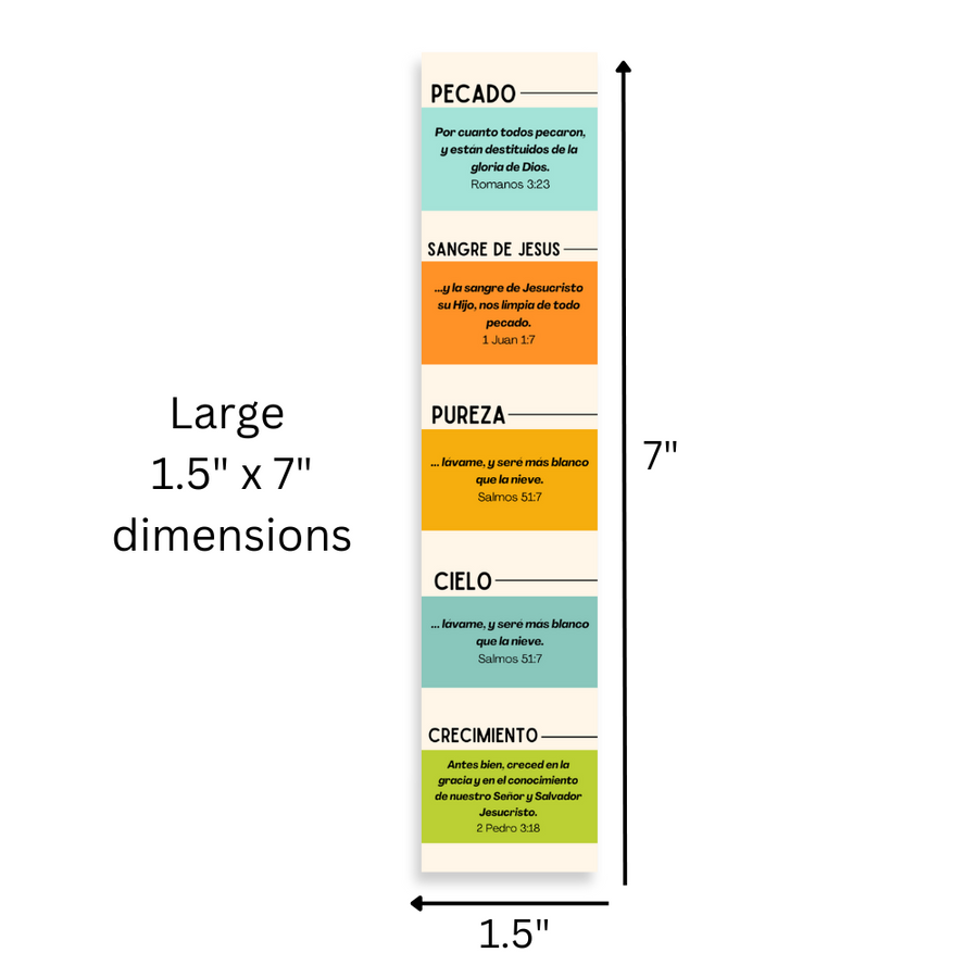 Spanish 7x1.5inch Christian Bookmark for Evangelism Churches in Packs | El Plan De Salvación