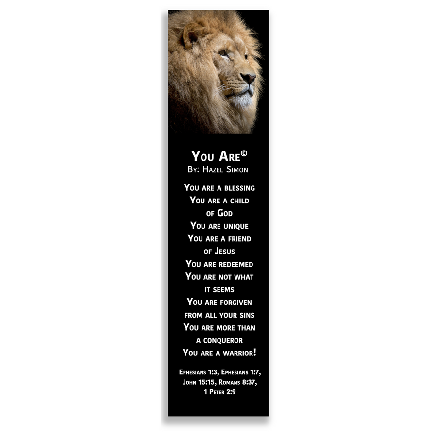 Christian Bookmark Packs You Are Poem, Inspirational Bookmarks