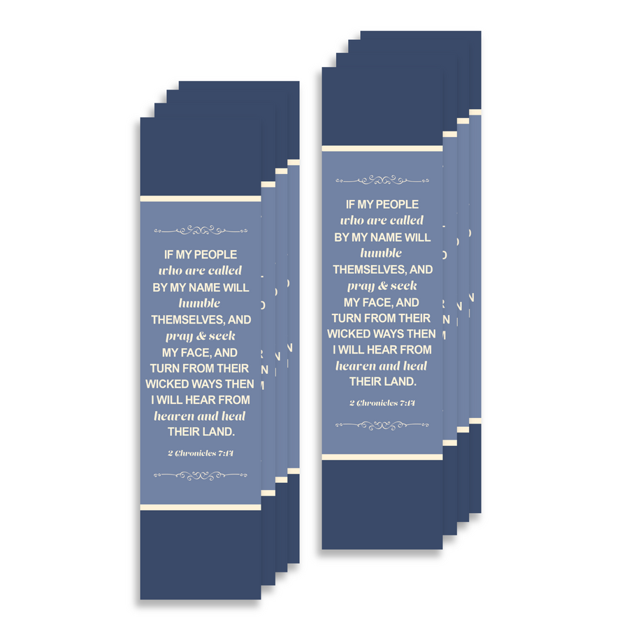 Christian Bookmark with Bible Verse 2 Chronicles 7:14