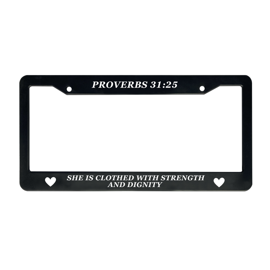 Proverbs 31:25 Christian License Plate Frame for Mothers Day | Gift for Women Mom
