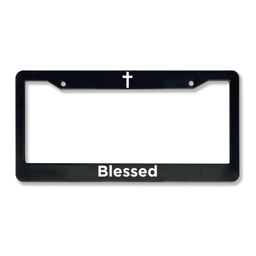 "BLESSED" License Plate Frame – Simple & Stylish Car Accessory