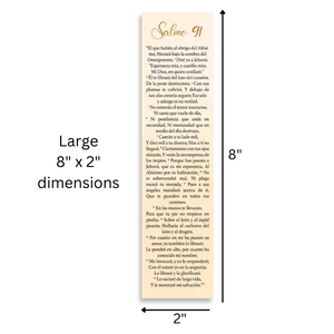 Spanish Christian 8X2inch Bookmark with Bible Verse (Psalm 91) Packs | Marcador en Español con el Salmo 91