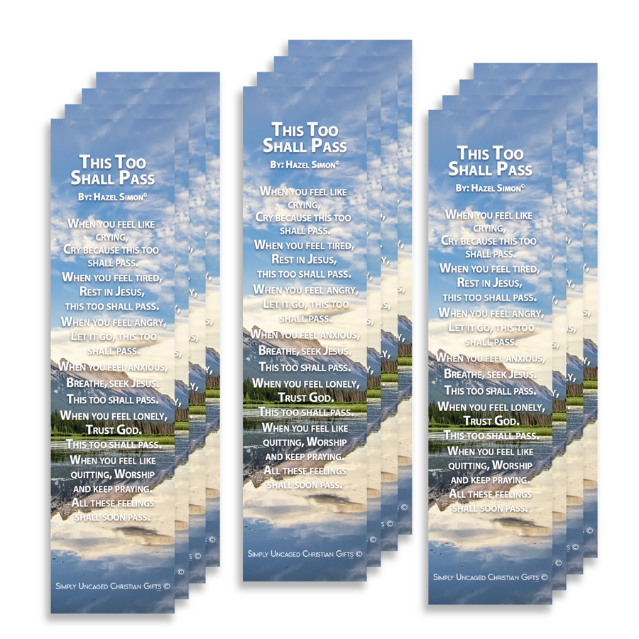 Christian Bookmark Packs This Too Shall Pass Poem, Inspirational Bookmarks