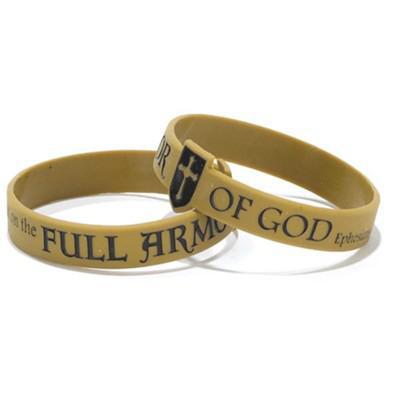 Full Armor of God Silicone Bracelet Gold