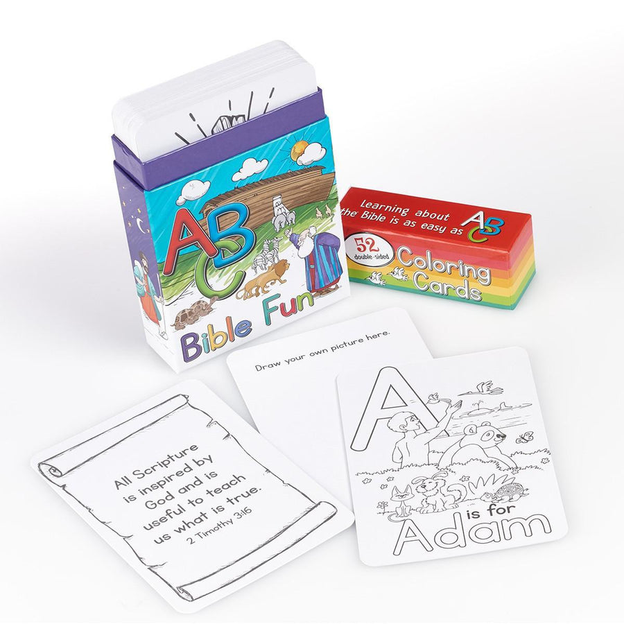 52 ABC Bible Fun Coloring Cards for Kids
