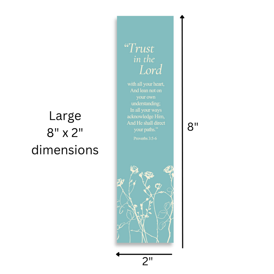 Christian Bookmark Packs with Bible Verse Proverbs 3:5-6; Trust in The Lord with All Your Heart