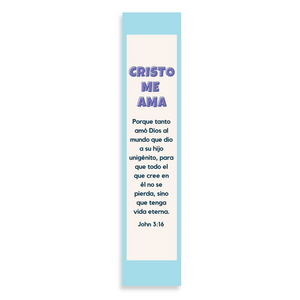 Spanish 7x1.5inch Christian Bookmark for Evangelism Churches in Packs | Cristo Me Ama Juan 3:16 John 3:16