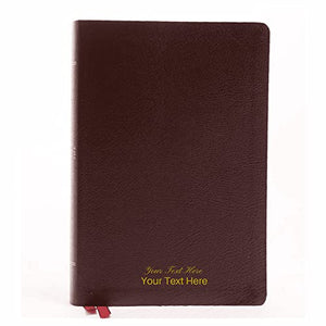 Personalized Custom Text Your Name NKJV The Vines Expository Bible Comfort Print Burgundy Bonded Leather