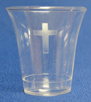1000 Clear Plastic Communion Cups with Cross