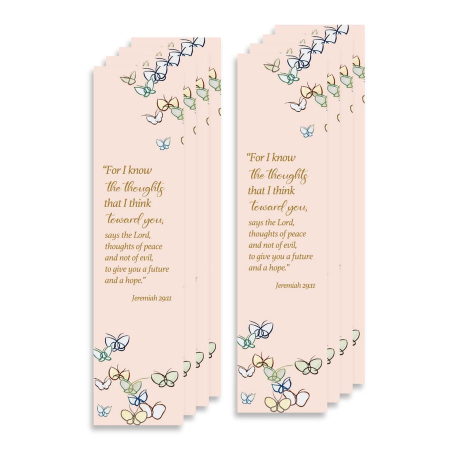 Christian Bookmark Packs with Bible Verse Jeremiah 29:11; For I Know The Thoughts That I Think Toward You