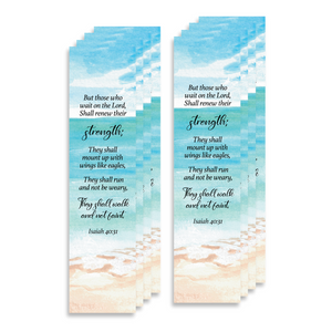 Christian Bookmark Packs with Bible Verse Isaiah 40:31; But Those Who Wait On The Lord Shall Renew Their Strength