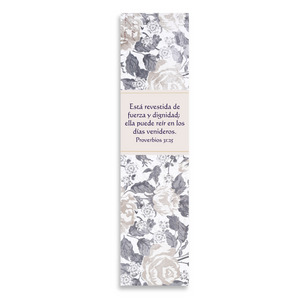 Spanish Proverbs 31:25 8’X2’ Bookmark for Women | Gift for Virtuous Woman