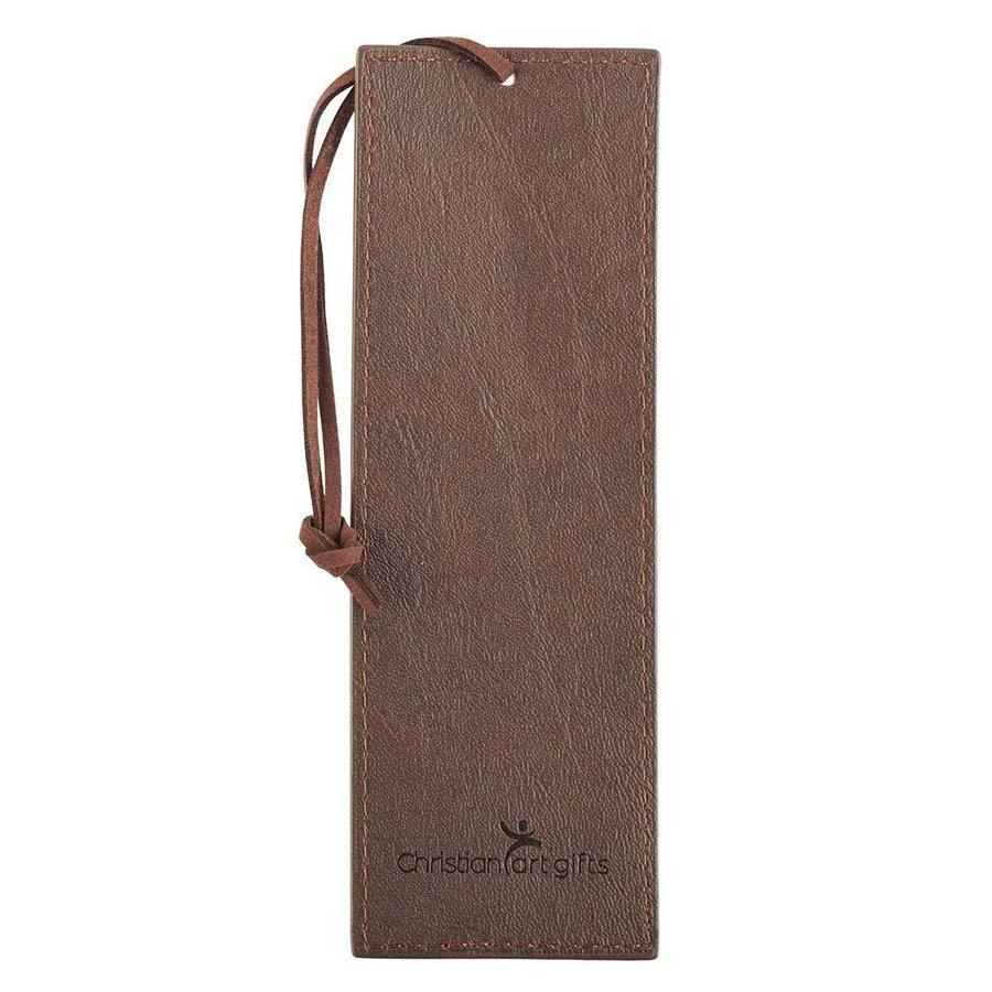 The LORD Is My Strength Exodus 15:2 Brown Faux Leather Bookmark