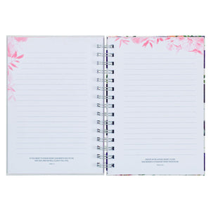 Bless You & Keep You Numbers 6:24-25 White & Pink Floral Wirebound Journal