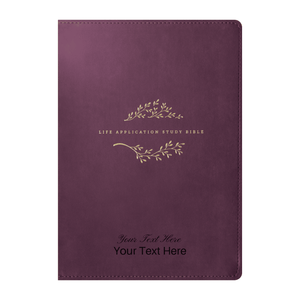 Personalized Custom Text Your Name NLT Life Application Study Bible Third Edition Thumb Index Purple LeatherLike