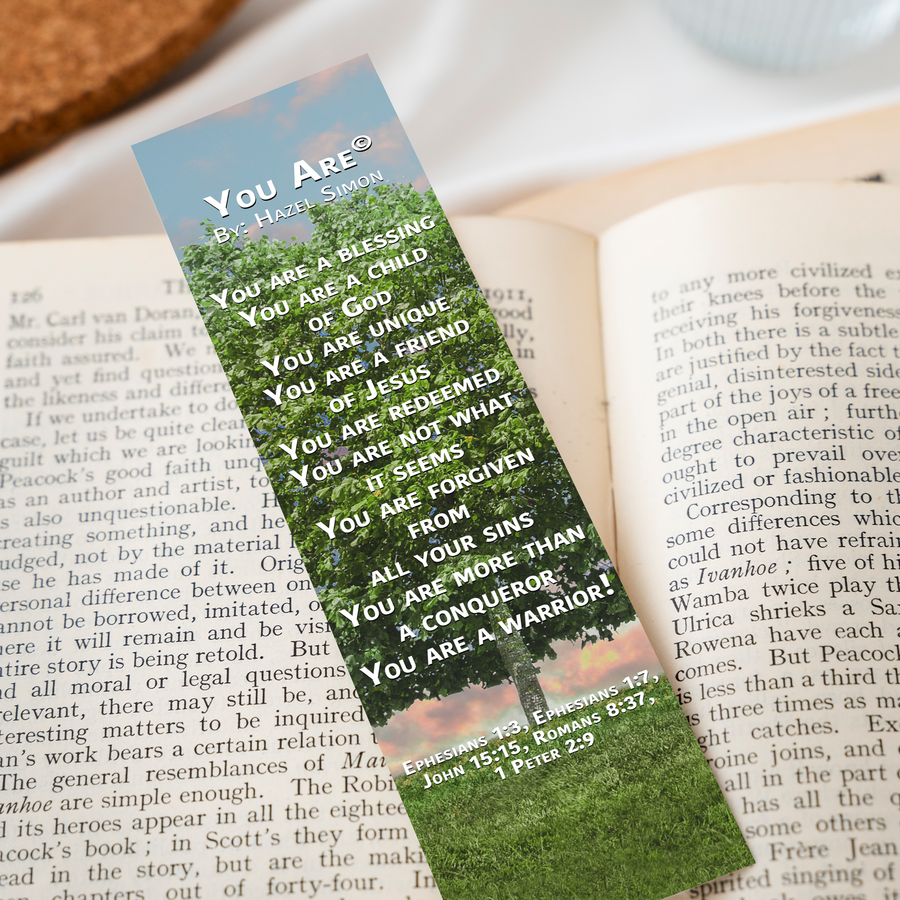 Christian Bookmark Packs You Are Poem, Inspirational Bookmark