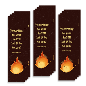Christian Bookmark with Bible Verse Matthew 9:29 (According to Your Faith Let it Be To You)