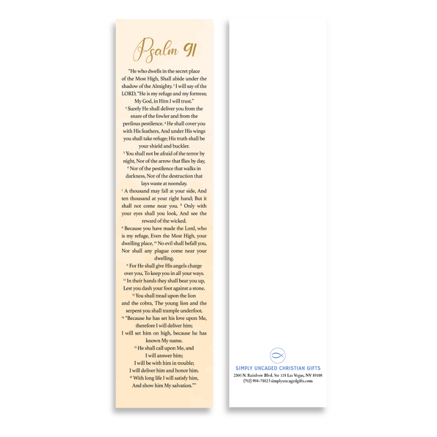 Christian Bookmark Packs with Bible Verse Psalm 91