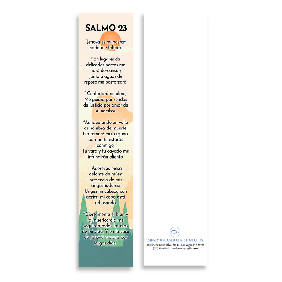 Spanish Christian Bookmark with Bible Verse (Psalm 23) | Marcapaginas en Español con el Salmo 23 (8X2in.)