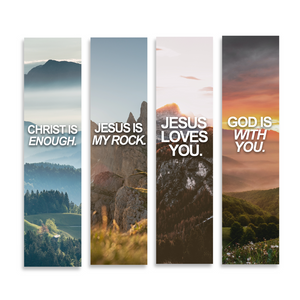 Christian Bookmark Packs (Christ is Enough, Jesus is my Rock, Jesus Loves You, God is with You)