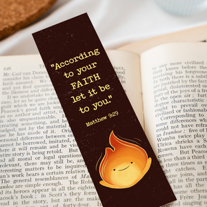 Christian Bookmark with Bible Verse Matthew 9:29 (According to Your Faith Let it Be To You)