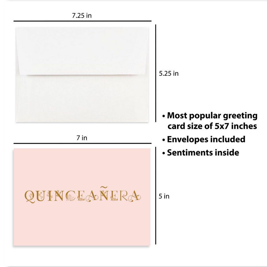 Quinceañera Card | 5’X7’ Birthday Card for 15 Year Old