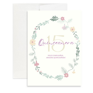 Spanish Quinceañera 15th | 5’X7’ Birthday Card for 15 Year Old