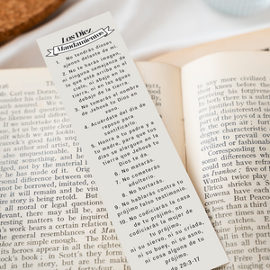 Spanish 7x1.5inch Christian Bookmark The Ten Commandments | Los Diez Mandamientos