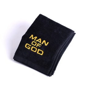 Man Of God Black Microfiber Towel