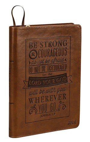 Be Strong & Courageous, (Joshua 1:9) 2024 Executive Zippered Planner