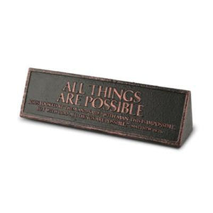 All Things Are Possible Matthew 19:26 Desktop Plaque