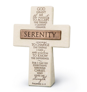 Serenity Prayer Bronze Bar Desktop Cross