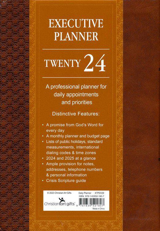 Be Strong & Courageous, (Joshua 1:9) 2024 Executive Zippered Planner