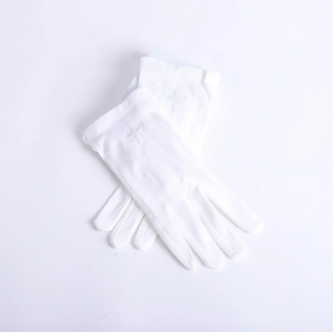 White XL Adult Gloves with White Cross