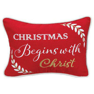 Christmas Begins With Christ, Prayer Pocket Pillow