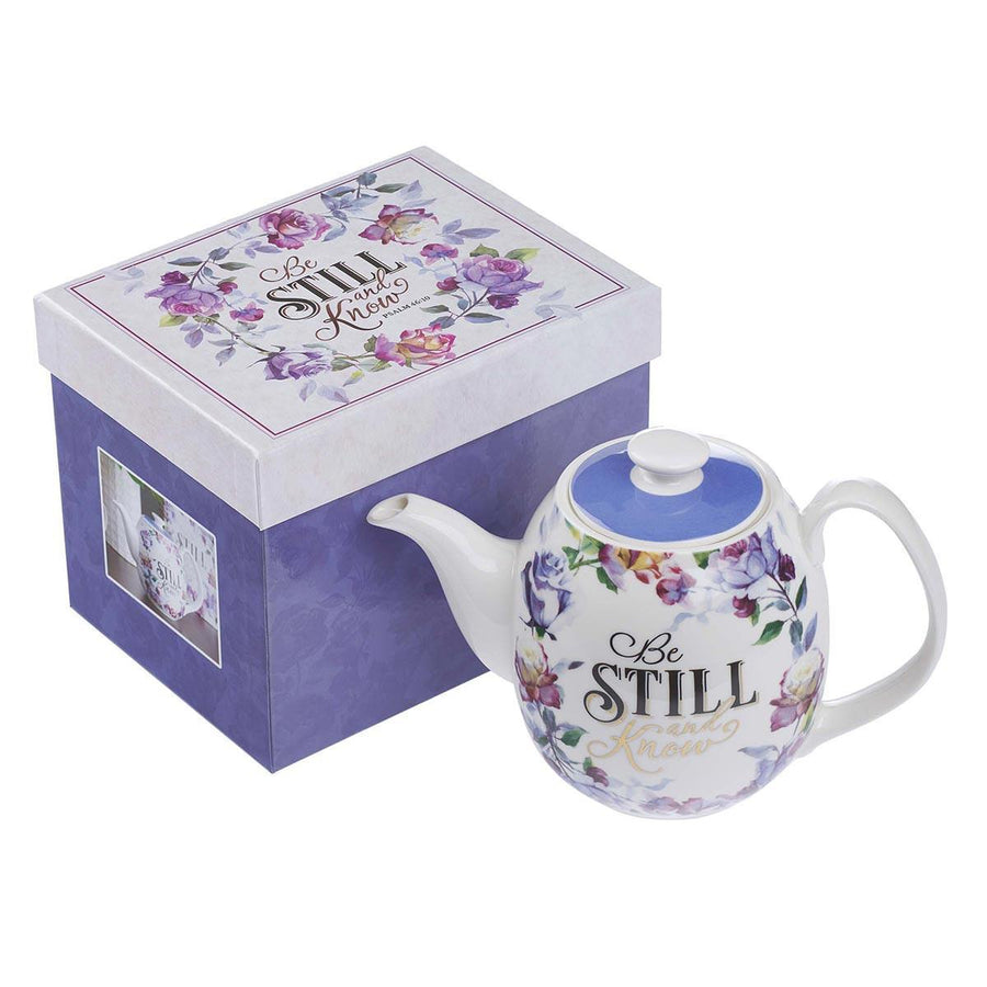 Be Still & Know Psalm 46:10 Purple Teapot