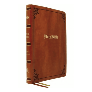 Personalized Custom Text Your Name KJV Large Print Thinline Bible Comfort Print Tan Leathersoft